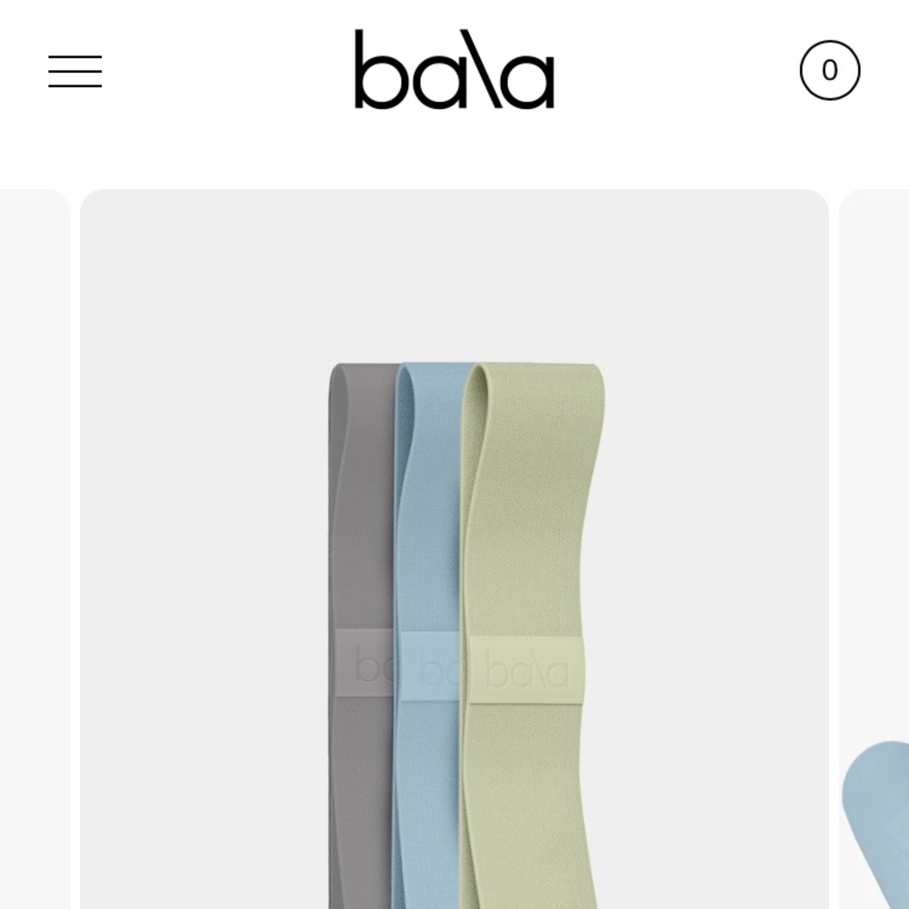Bala Fitness Bands in Gray, Blue, and Green